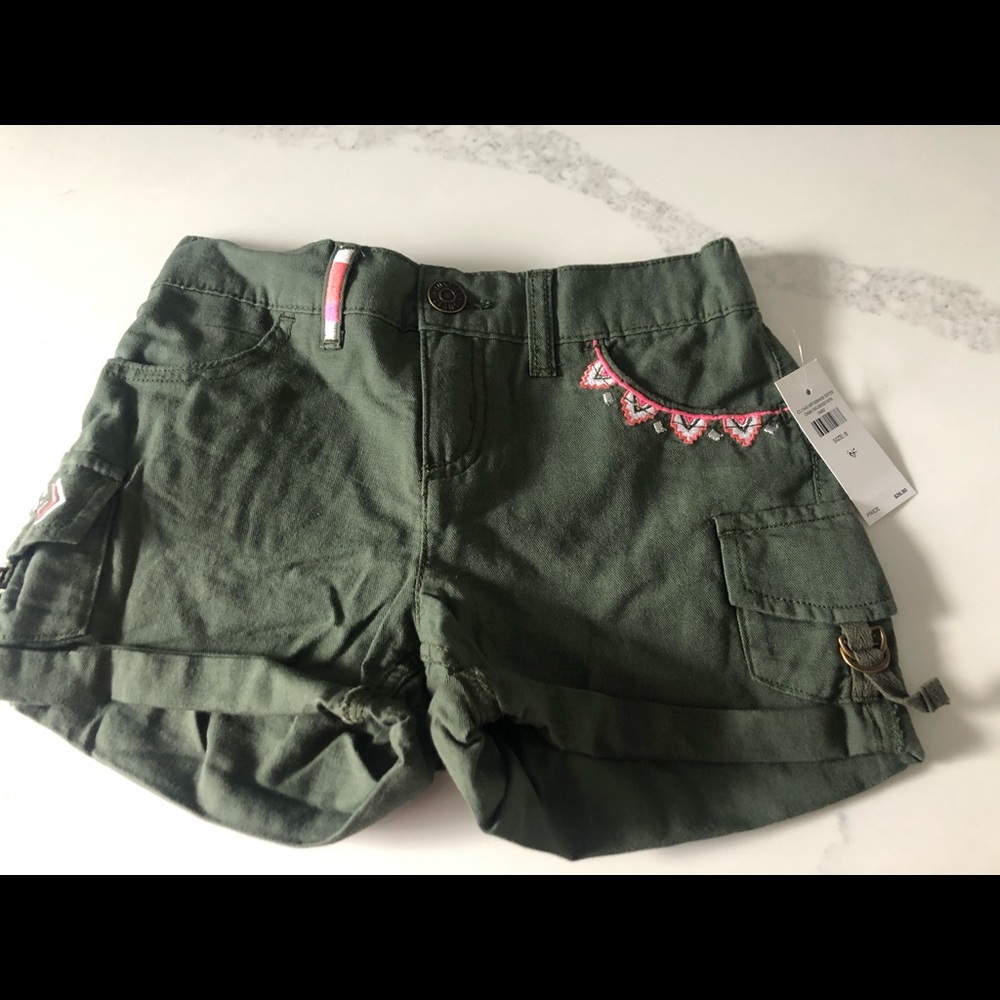 NWT khaki green shorts from justice - size 8